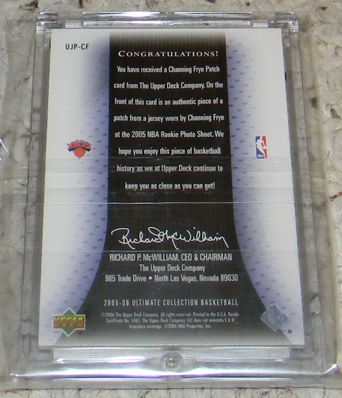 Channing Frye - 2005-06 Upper Deck: Ultimate Collection RC Patch #33/75 - Image 2 of 2