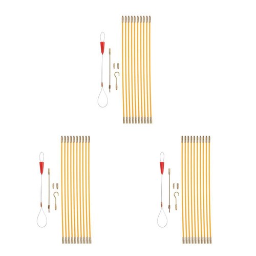 3 stücke Fiberglas Draht Zugstangen Set 33 CM Wand Angeln Werkzeug Draht Angeln - 第 3/12 張圖片