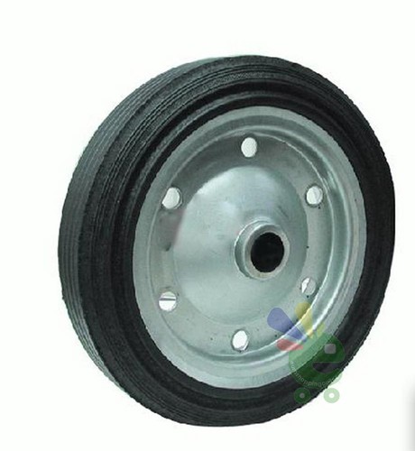 Ruota In Gomma Piena Per Betoniera E Carrelli, Diametro 35 Cm, Foro 35-43 Mm, Robusta E Resistente