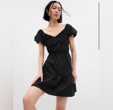 GAP NWT Corset Tiered Mini Dress - Black - Size XX Large