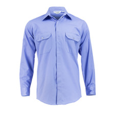 LION MENS SIZE 4XL LONG 20.5 BRIGADE MEDIUM BLUE LONG SLEEVE SHIRT STATIONWEAR
