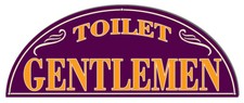Vintage Style Metal Sign Toilet Gentlemen 7x18