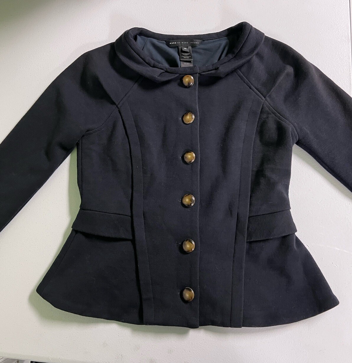 Marc by Marc Jacobs Wool Blend Navy Blue Coat Blazer Military Size XS Preppy