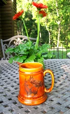 Vintage Large Tankard by Lord Nelson Pottery England - 2 Horses - 8-71
