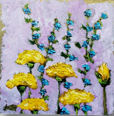 Dandelions 6 Original Painting Gift for her Wildflowers wall art Handmade Ooak