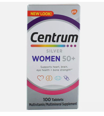 Centrum Silver Women 50+ Multivitamins Tablets Supplement 100 Ct EXP 06/25