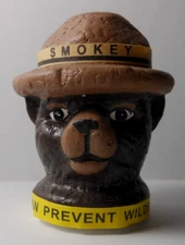 NEW SMOKEY BEAR /THE BEAR STYROFOAM SMOKEY HEAD ANTENNA BALL TOPPER 2" X 2 1/4"