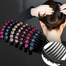 Women Elegant Hair Comb Clip Rhinestone Crystal Wedding Hairpin Bridal Headwear  