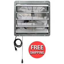 20" Shutter Exhaust Fan 3368 CFM Industrial Speed Wall Mount Garage Shop Attic