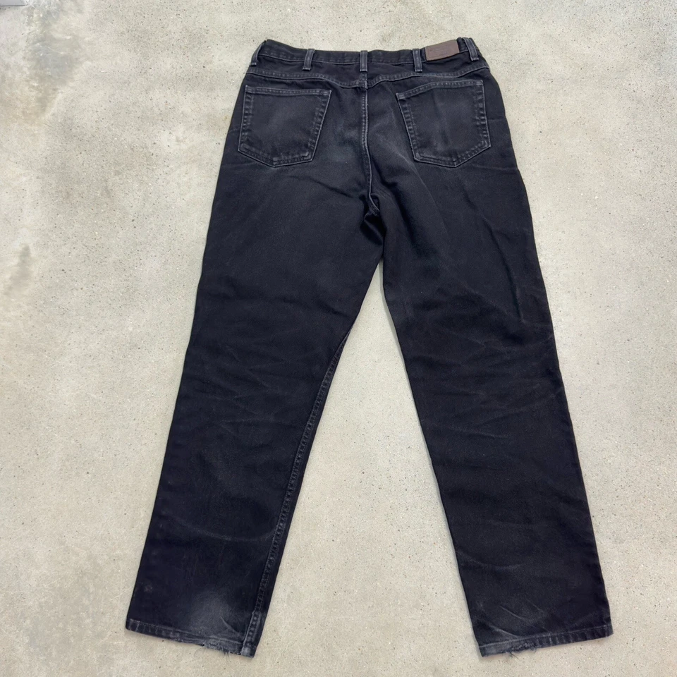 L.L. Bean Mens Jeans Double L Natural Fit Black Denim Sz 36x32 Tag 34x30 Actual - Image 4 of 4