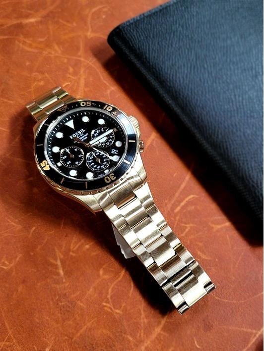 Fossil FB-03 Chronograph Gold-Tone Stainless Steel Watch Gold