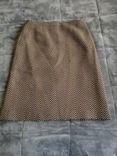 Celine Paris Womens Brown Striped Wool Lined A-Line Minimalist Skirt SZ 44