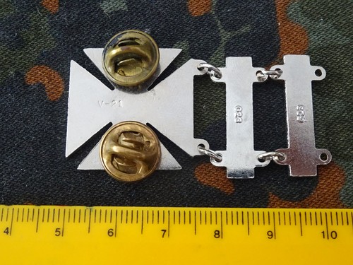 A28-03) US Schiessabzeichen Marksman Shooting Badge chrom mit Rifle Pistol Bar - Picture 3 of 3