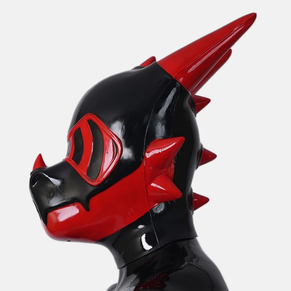 Furrjoi Silicone Hypno Dragon Drone Mask Furry Fetish Pet Play Party Hood Cos - Image 3 of 4