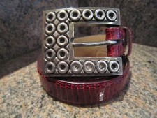 Rare Kieselstein Sterling Art Deco/Classic/Circles/Buckle/Lizard Belt Size 3