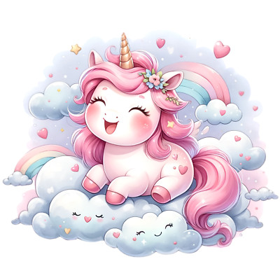 Stickers adesivi in vinile unicorni caramello e rosa Unicorns | Maisons du Monde