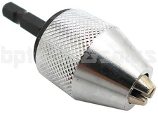 1/4" HEX SHANK KEYLESS DRILL CHUCK QUICK CHANGE BIT DRIVER CONVERTER ADAPTOR