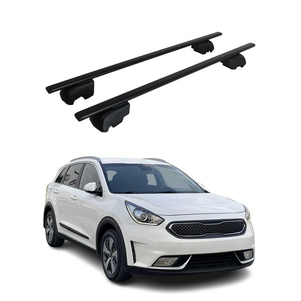 DachträGer GrundträGer FüR Kia Niro I 2017-2022 75Kg Stahl Schwarz 2 Tlg-image