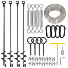 hannger 4 Pcs 30" Ground Anchors Heavy Duty Shed Anchor Kit with 3/16 Galvani...