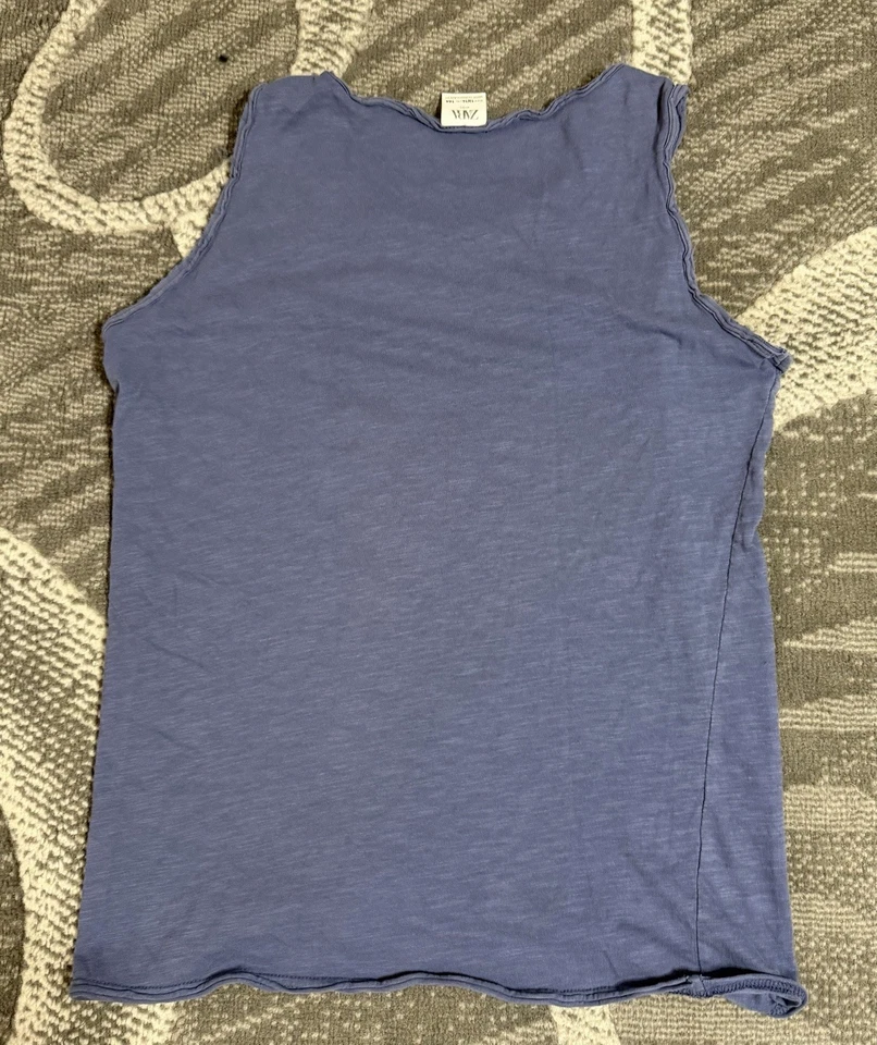 Zara Kids Blue Tank Top 13/14 164cm Minimal Pocket Basic Summer Y2K Style - Image 4 of 4
