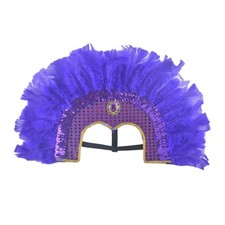 Fashion Feather Headdress Art Headpiece for Stage Performance Photo Props Violet