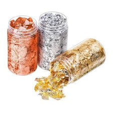 3Pieces Gold Leaf Flakes-Metal Gold Foil Flakes for Crafts and Arts, Nails,