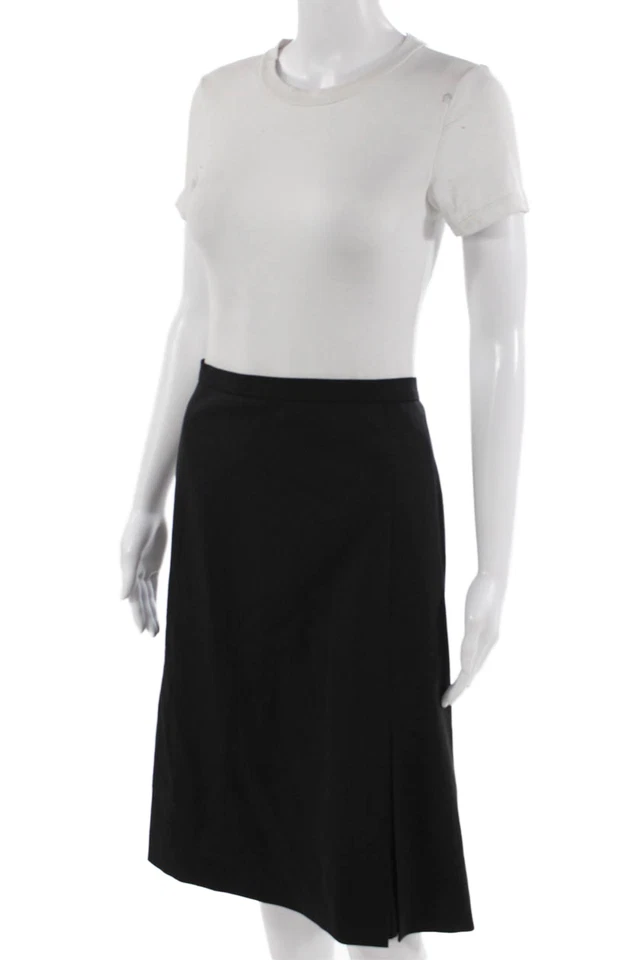 Saia de lã preta Calvin Klein Collection feminina linha A tamanho 12 - Imagem 2 de 4