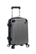 Rockland London Hardside Spinner Wheel Luggage, Silver, Carry-on 20", Silver