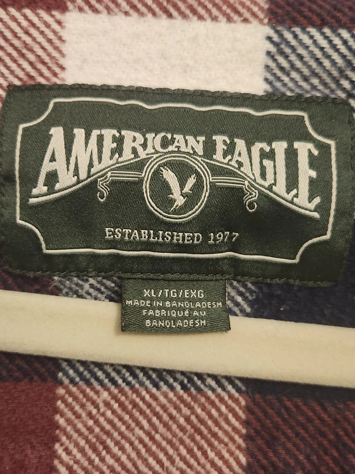 American Eagle Outfitters Flannel Shirt Jacket Size XL Mens Red, Blue Flannel - Image 2 of 4