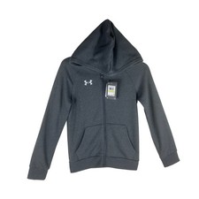 Under Armour UA Rival Fleece Full Zip Hoodie Youth Medium Gray LS Pockets NEW