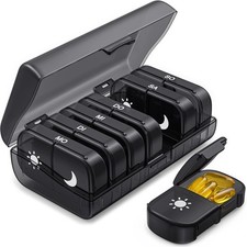 Tablettenbox 7 Tage AUVON Morgens Abends Medikamentenbox Pillendose 28 Fächer