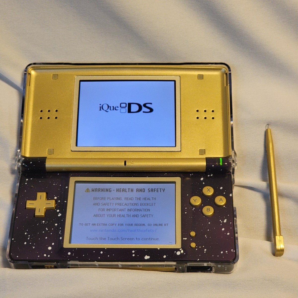 Nintendo iQue DS Lite Custom Galaxy Space /Gold Zelda 3rd Party