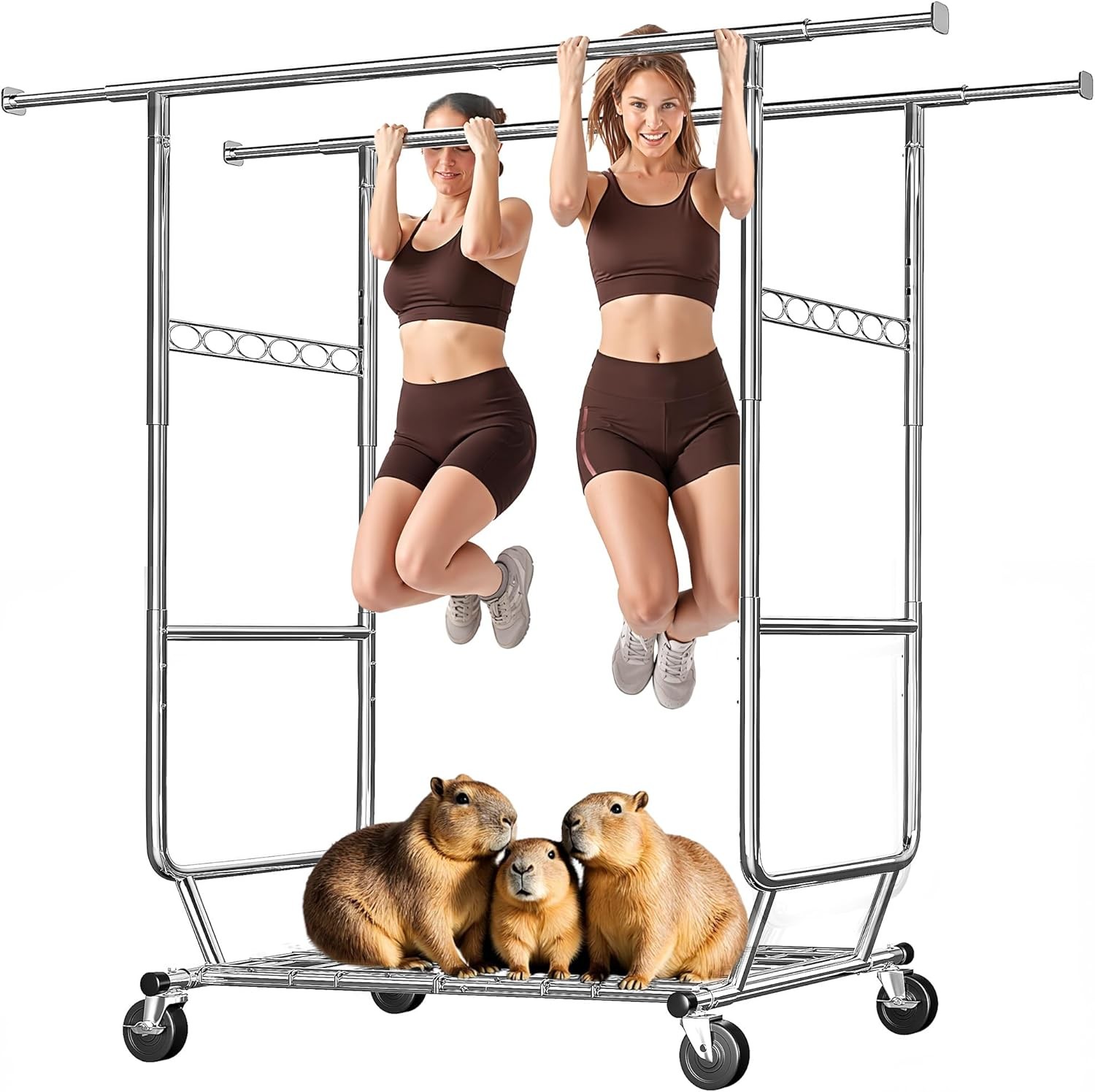 Heavy-Duty Clothes Rack with 441 LB Capacity for Hanging Garments