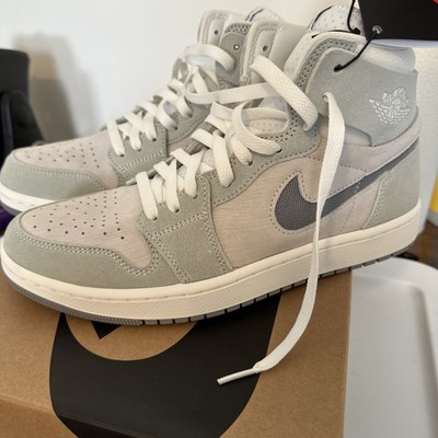 Size 9 .5- Air Jordan 1 Zoom Comfort 2 High Particle Grey New W/box