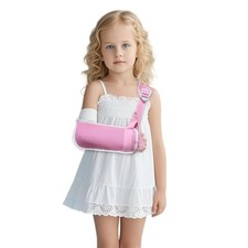 Adjustable Kids Arm Sling - Breathable Mesh Shoulder Immobilizer Pink Large