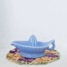 Jeanette Delphite Blue Custard Juicer Citrus Reamer. Depression Era Glass. 