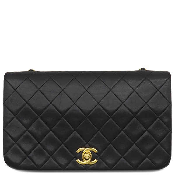 CHANEL 23 Matelassé Flap Bag Black Lambskin Single Chain Coco Mark Shoulder Bag-image