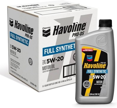 Chevron Havoline Pro DS 5W-20 Full Synthetic Motor Oil, 6 - 1 Quart Bottles