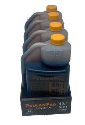 Poulan Pro 2 Cycle Engine Oil 19.6 oz , Black, 4 Pack 592620401
