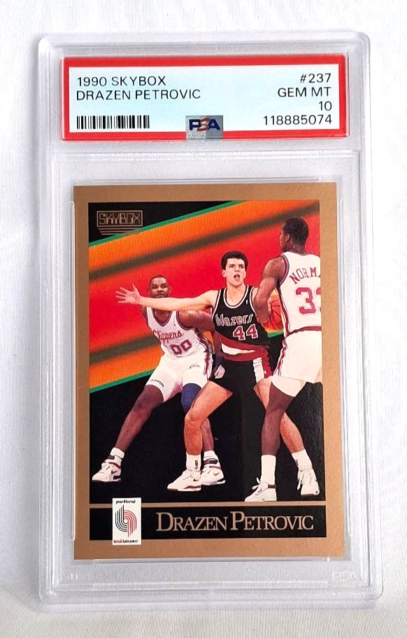 PSA 10 Gem Mint 1990 Skybox Rookie Drazen Petrovic Portland Trailblazers #237