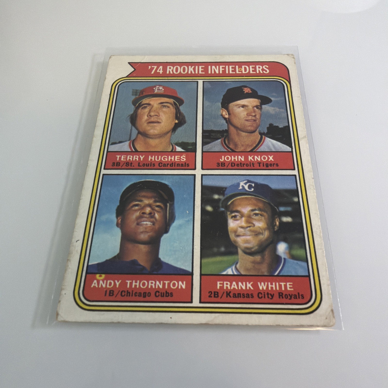 1974 Topps - Rookie Infielders Frank White, Andre Thornton, John Knox #604 (RC)