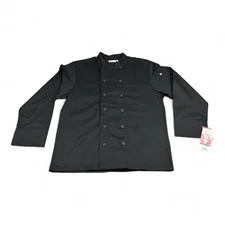 Chef Works Chef Coat Adult LARGE Black Long Sleeve Uniform Jacket Cook Workwear