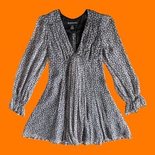 00's vintage 100% silk chiffon baby doll y2k mini dress Size 2 