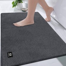 Extra Large Bath Mat 120 x 80 cm Grey Bath Mat, Bathroom Mats Non Slip Absorbent