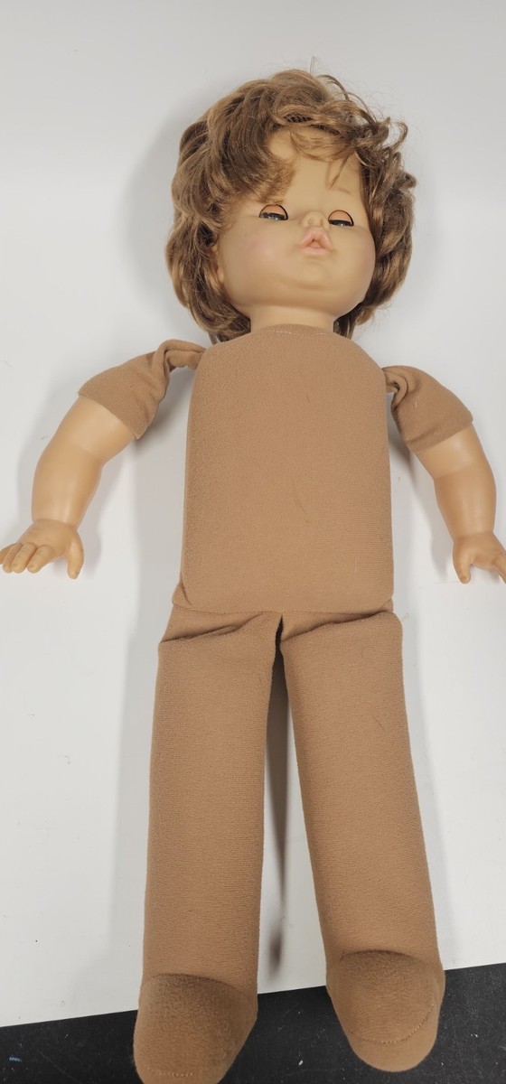 Zapf German Doll 18” Cloth Body Hard Plastic Head Arms Red Hair