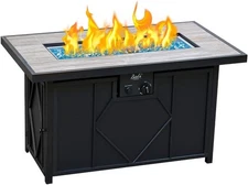 BALI OUTDOORS Propane Fire Pit 42" Rectangular Gas Fire Pit Table 60000BTU Glass