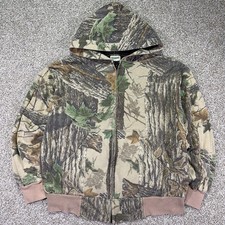 Vintage 80s Camo ZIPUP Hoodie Made In USA Size Large Classic Realtree