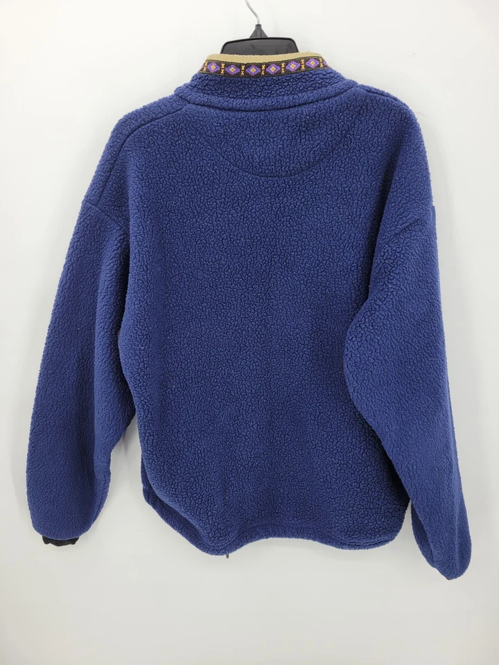 Chaqueta Alf Kuhl Mujer Mediana Azul Pila Profunda Polar Azteca Cremallera De Colección Foto 2 de 4