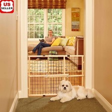 Pet Gate Small Medium Dogs Pressure Mount Expandable Wire Mesh Safety Barrier US