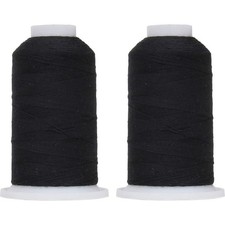 Twin Pack Polyester All-Purpose Sewing Thread - 600m - 50S/3 - Black - 2Spools